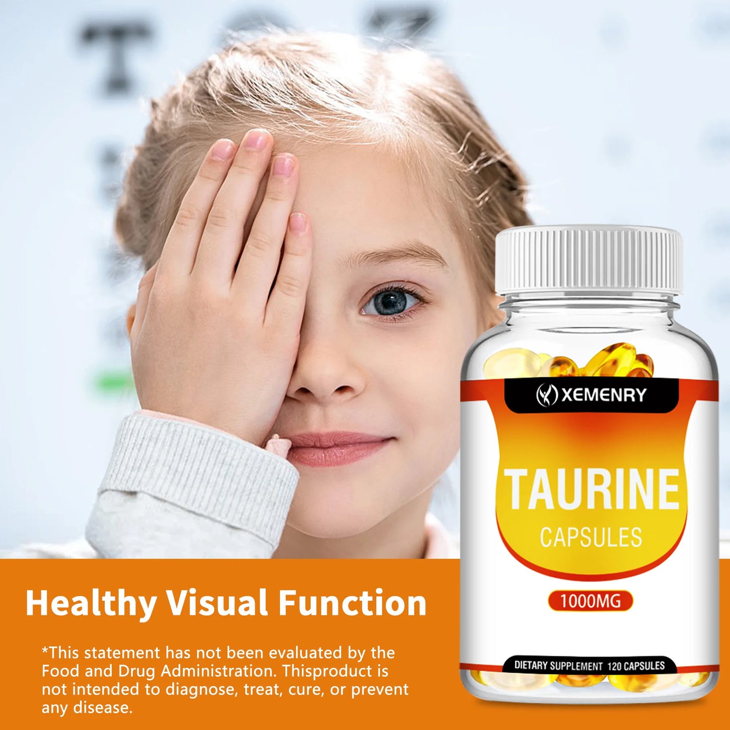 Taurine Supplement 1000mg - Heart, Nerve, Brain and Muscle Health - 120 Capsules