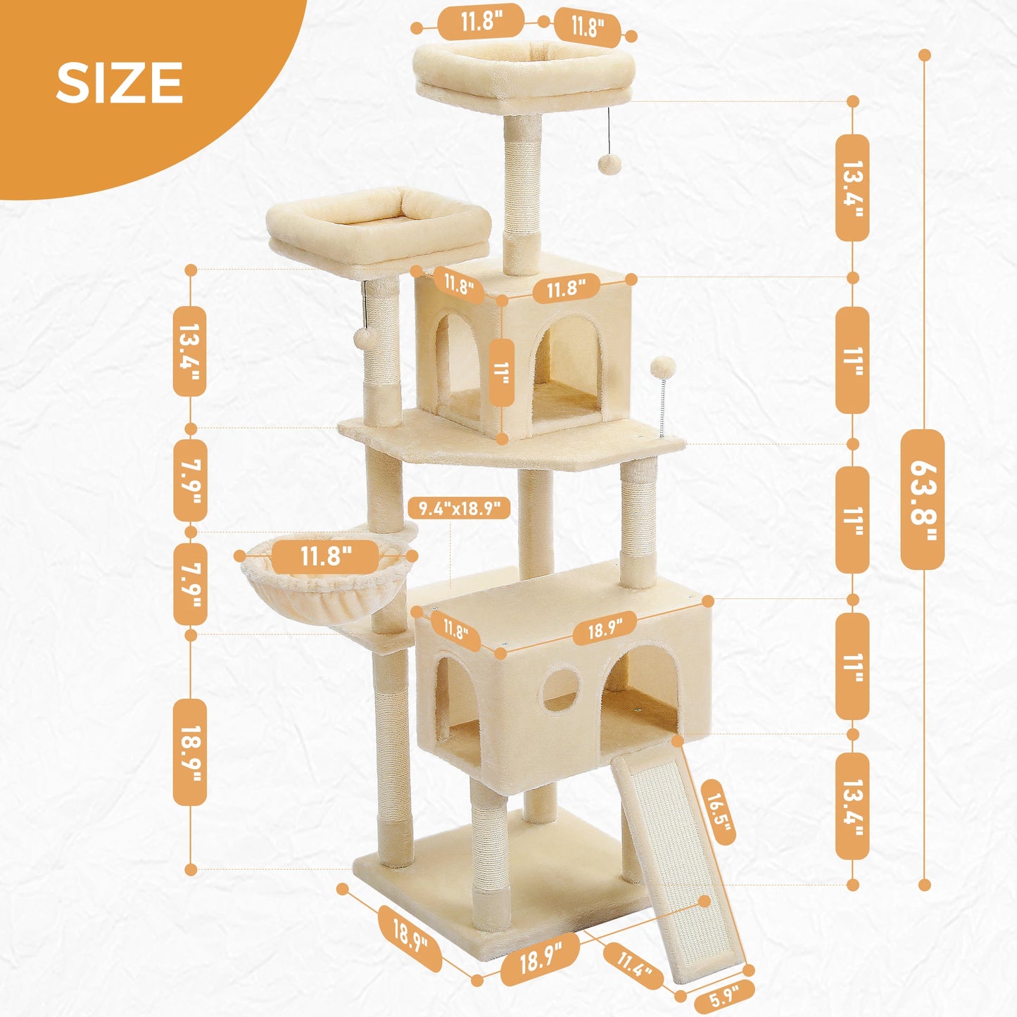 Cat Tree House Tower Condo Cat Scratching Post for Indoor Jumping Toy with Ladder Playing Tree