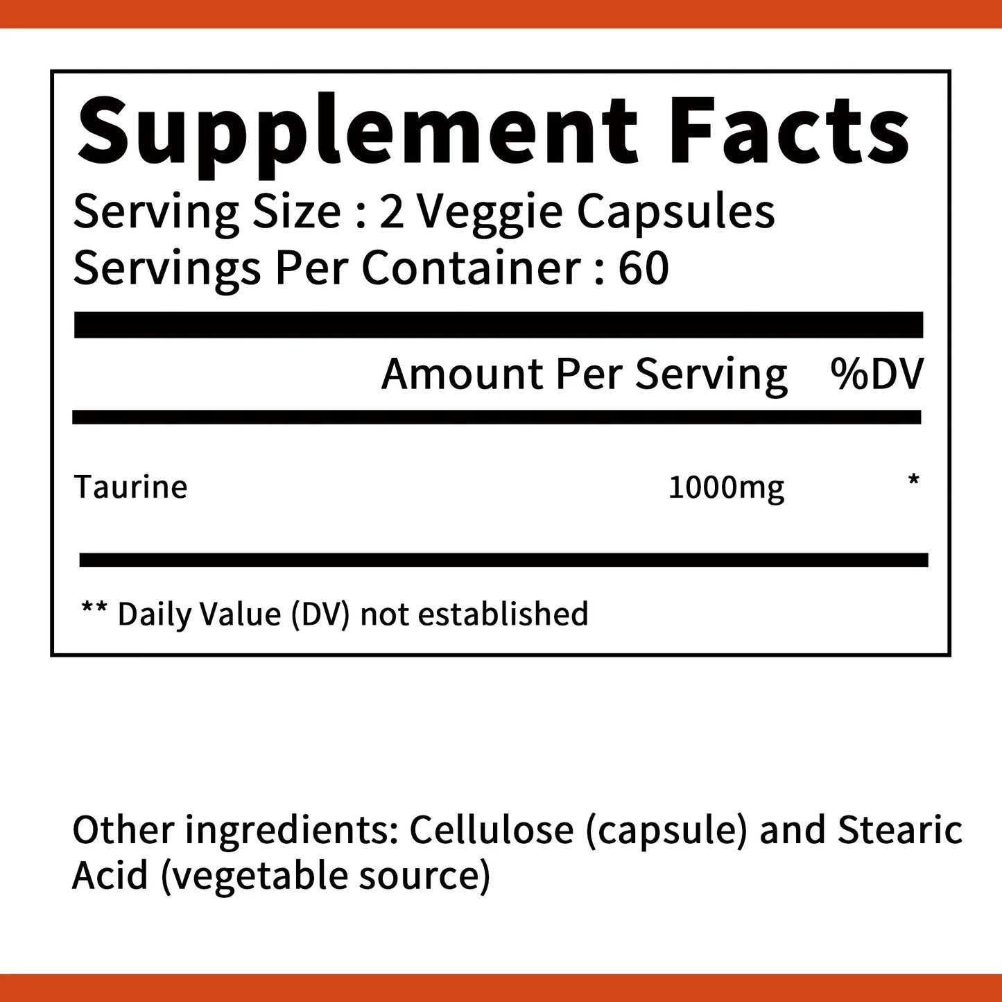 Taurine Supplement 1000mg - Heart, Nerve, Brain and Muscle Health - 120 Capsules