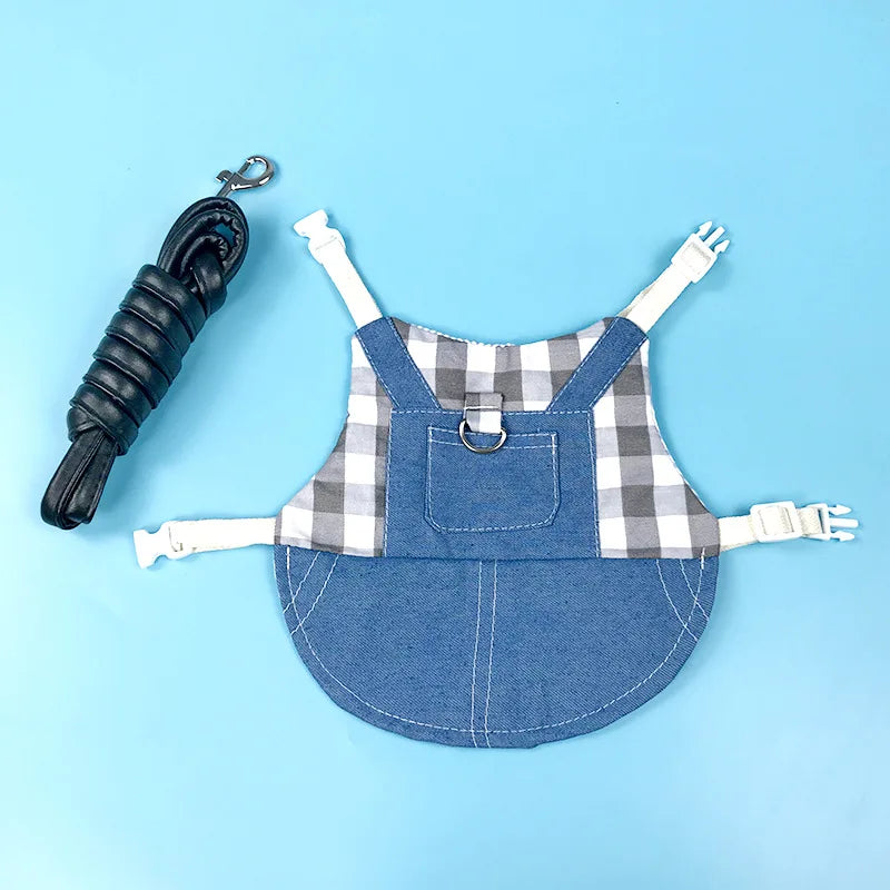 Cute Bunny Vest Harness Outdoor Leash Set Rabbit Clothing Suit Small Pet Ferret Hamster Small Animal Clothes for Walking