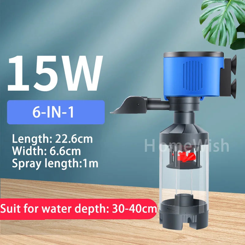 Quiet Fish Tank Built-in Water Filter Circulating Pump Fecal Separation Collector Oxygenation Pump Aquarium Pumping 110V 220V