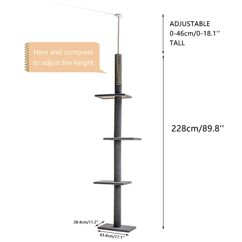 Cat Tree House Tower Condo Cat Scratching Post for Indoor Jumping Toy with Ladder Playing Tree