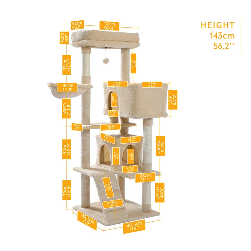 Cat Tree House Tower Condo Cat Scratching Post for Indoor Jumping Toy with Ladder Playing Tree