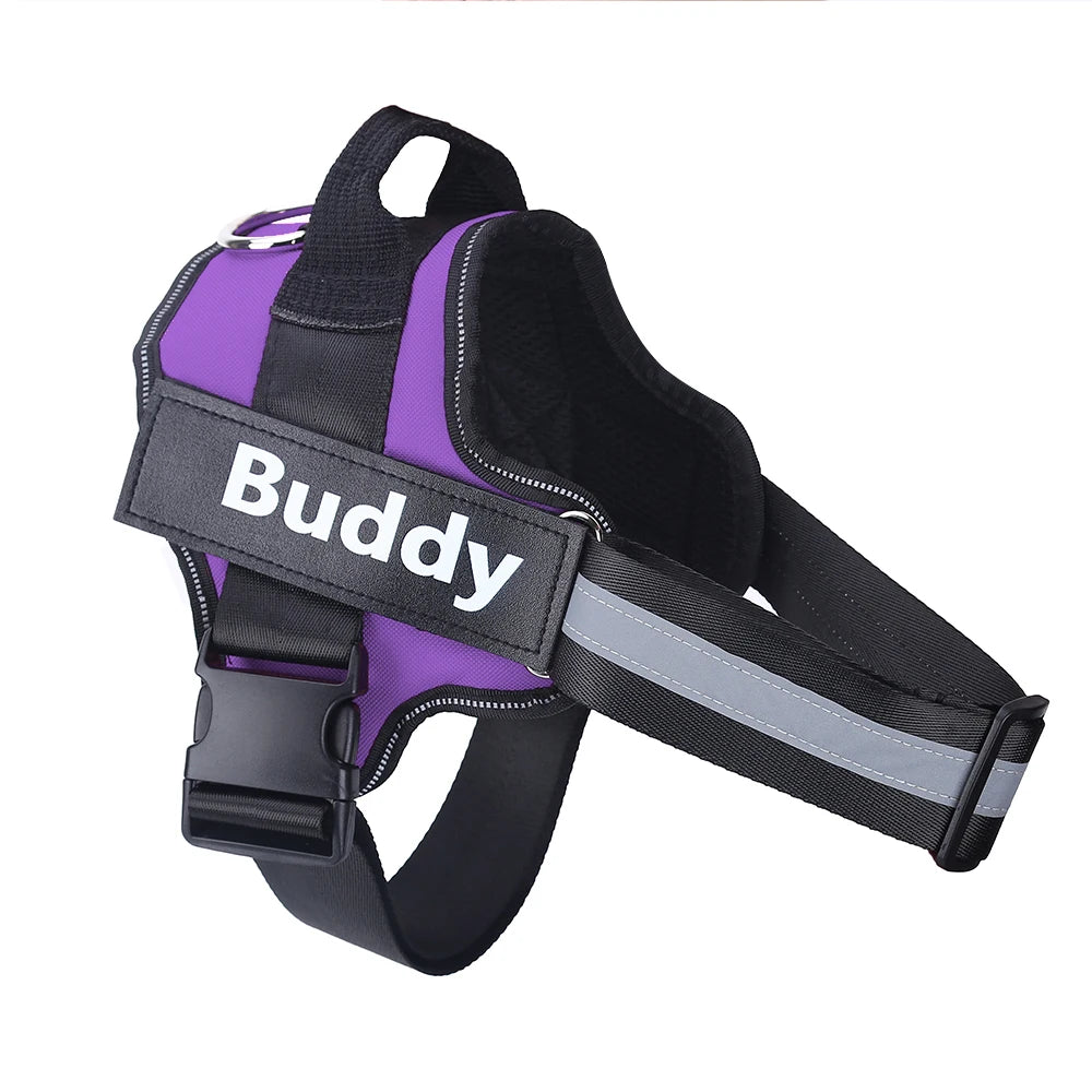Dog Harness Reflective Breathable Adjustable Pet Harness For Dog Vest ID Custom Patch Outdoor Walking Dog Supplies