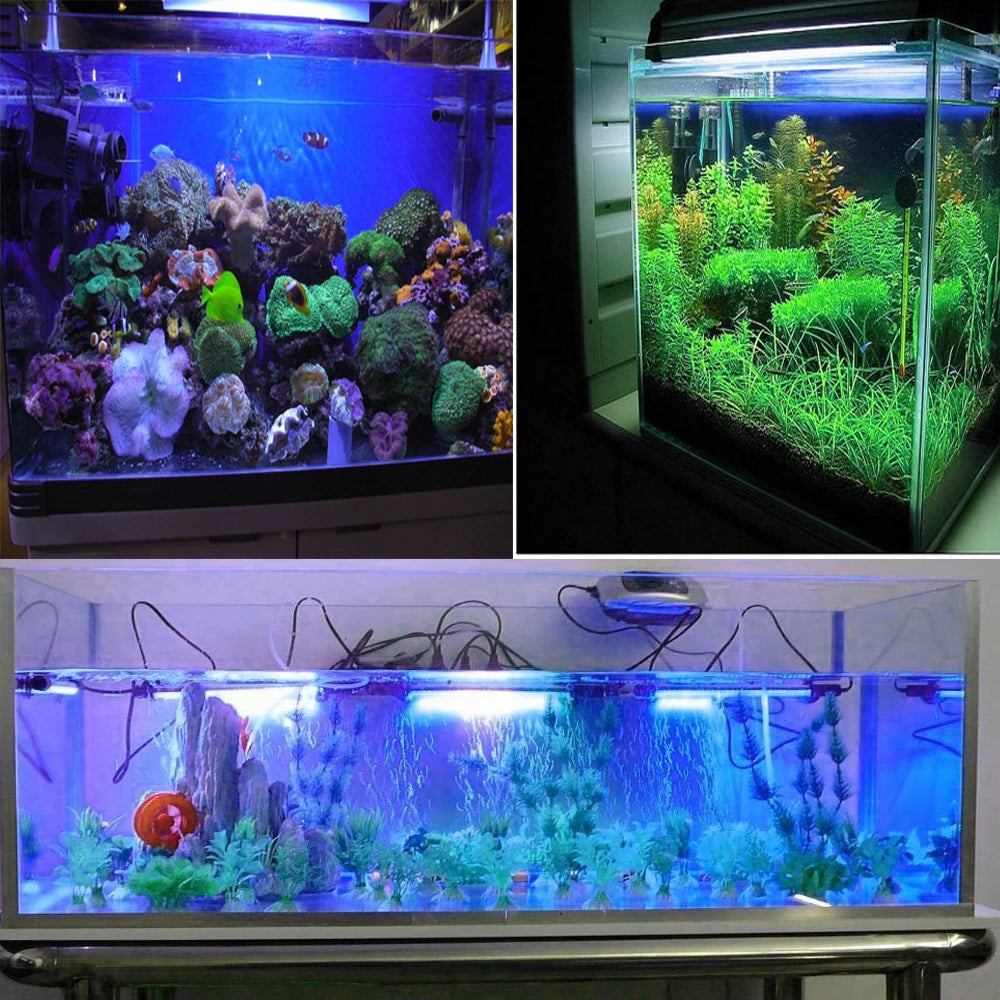 LED Aquarium Lights Waterproof Fish Tank Light Submersible Underwater Clip Lamp Aquatic Decor lamp with Timer Auto On/Off D30