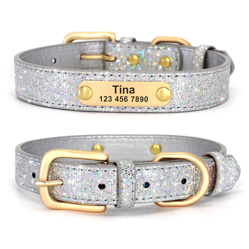 Leather Cat Collar Personalized Cat Collar For Puppy Small Dogs Pet Kitten Nameplate Collar Free Engraving Adjustable