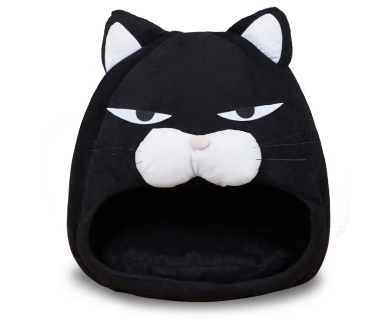 Warm Black Cat Shaped House/Bed For Cats Bed Cushion Sleeping Bag Mat Cat Accessories Pet Bed Kennel