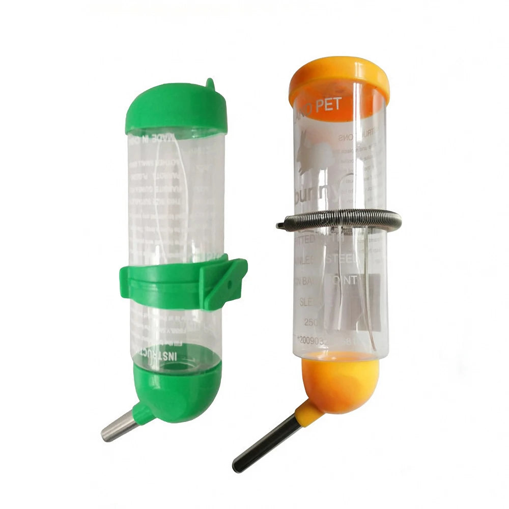 Plastic Hamster Drinker Water Bottle Dispenser Hanging Pet Dog Guinea Pig Squirrel Rabbit Drinking Head Pipe Fountain