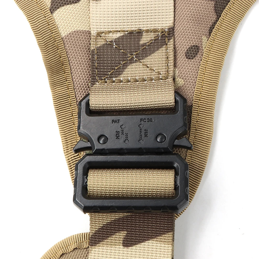 Military Large Dog Harness Collar Leash Bags Patches Set Malinois Training Vests Tactical Dogs Harnesses Accessories