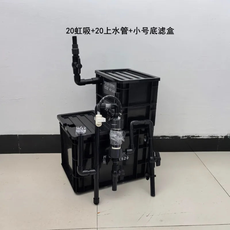 No punching, upper filter, bottom filter, siphon anti-overflow, automatic start-stop fish tank turnover box bottom filter