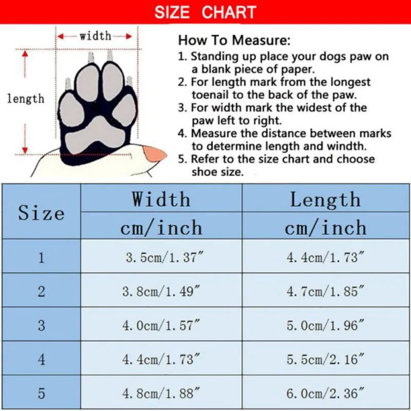 4pcs/sets Winter Dog Shoes Warm Fleece Puppy Pet Shoes Waterproof Dog Snow Boots For Small Dogs Chihuahua Yorkie Teddy Shoes