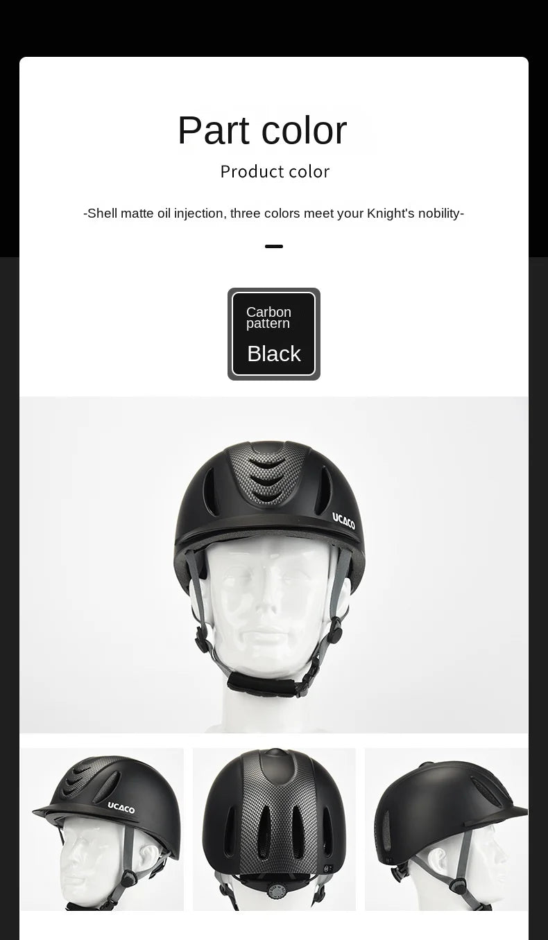 50-61cm Ultra Light Adults Children's Equestrian Helmet Adjustable Riding Helmet Knight Hat Removable Brim Horse Equipment