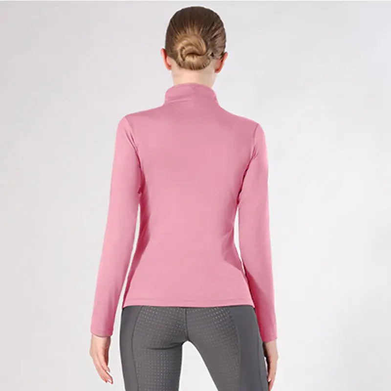 MXLLINA Western Zipper Horseback Riding Long Sleeve Base layer Equestrian Tops Breathable Riding Shirts Equestrian Clothing