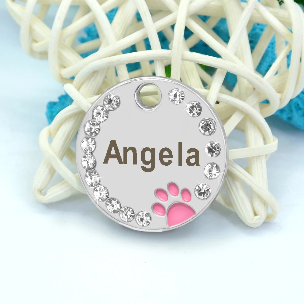 Cute Cat Tag Small Dog ID Tags Free Engraved Name Cats Kitten Name Tag Anti-lost Pet Collar Pendant Fish Shape & Cat Face Tags