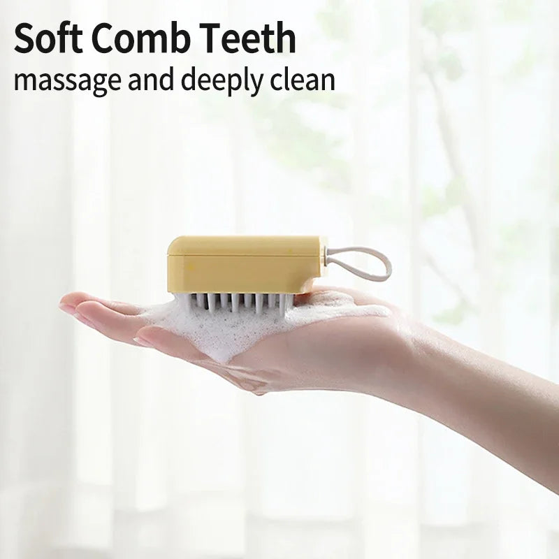 Soft Safety Bathroom Gloves Puppy Dog Cat Bath Massage Gloves Brush Silicone Comb with Shampoo Box Massager Comb Grooming Shower Brush