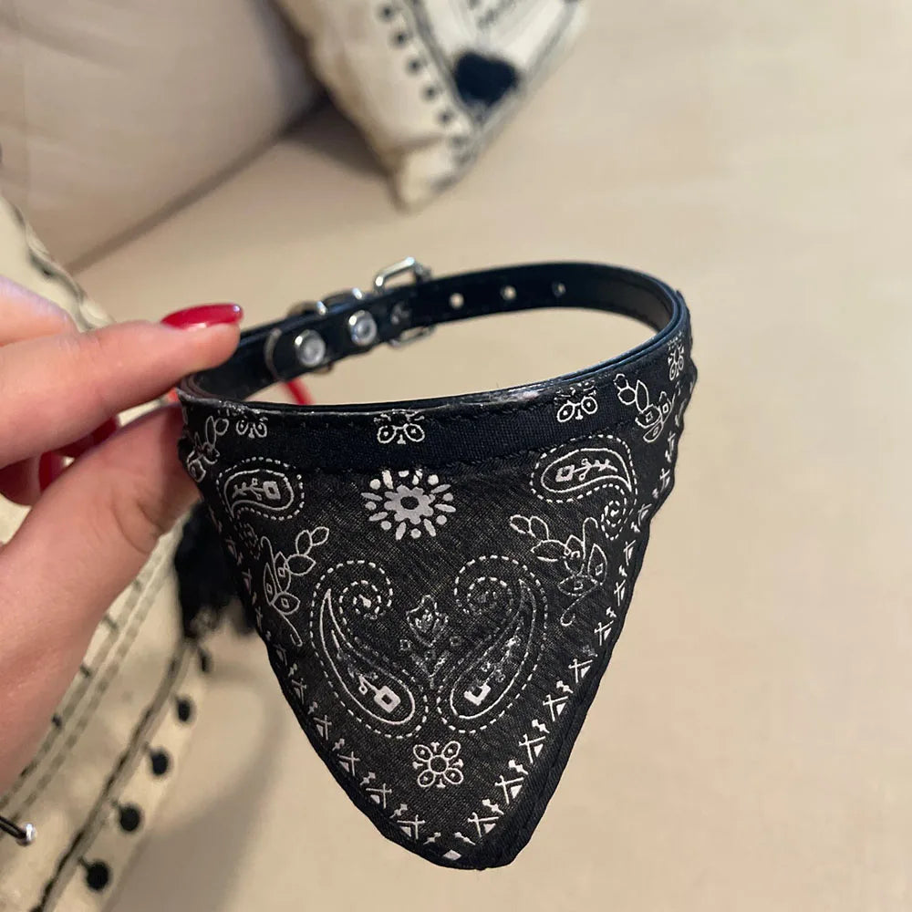 Cute Printed Bandana Cat Collar Puppy Dog Cat Scarf Collar Adjustable Triangular Pet Bandana Collar for Kittens Small Animals