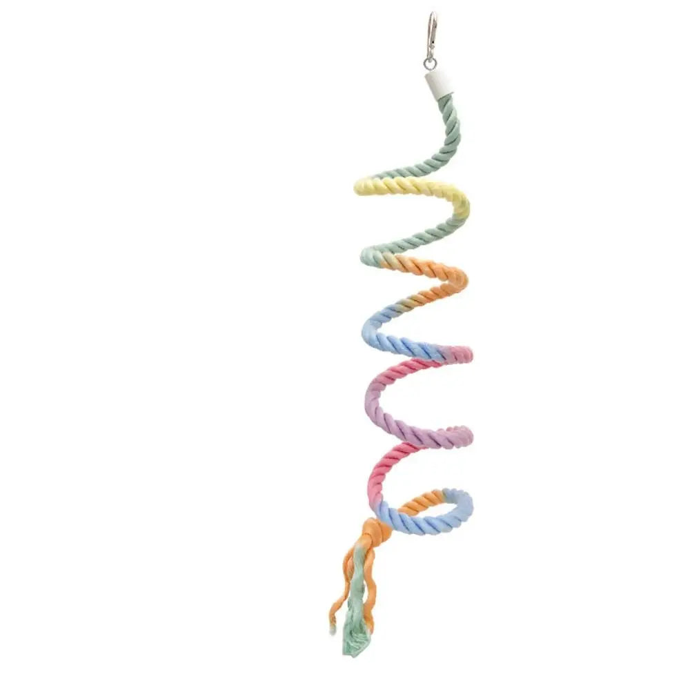 Screw Head Colored Cotton Parrot Pole Sturdy Hanging Clip Parrot Standing Woven Rope Rotating Comfortable Bird Bite Toy Climbing Pet