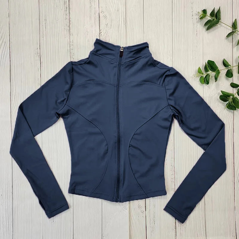 MXLLINA Zipper Horse Riding Jacket Tops Equestrian Competition Base Layer Women Long Sleeve Coat Equestrian Training Shirts