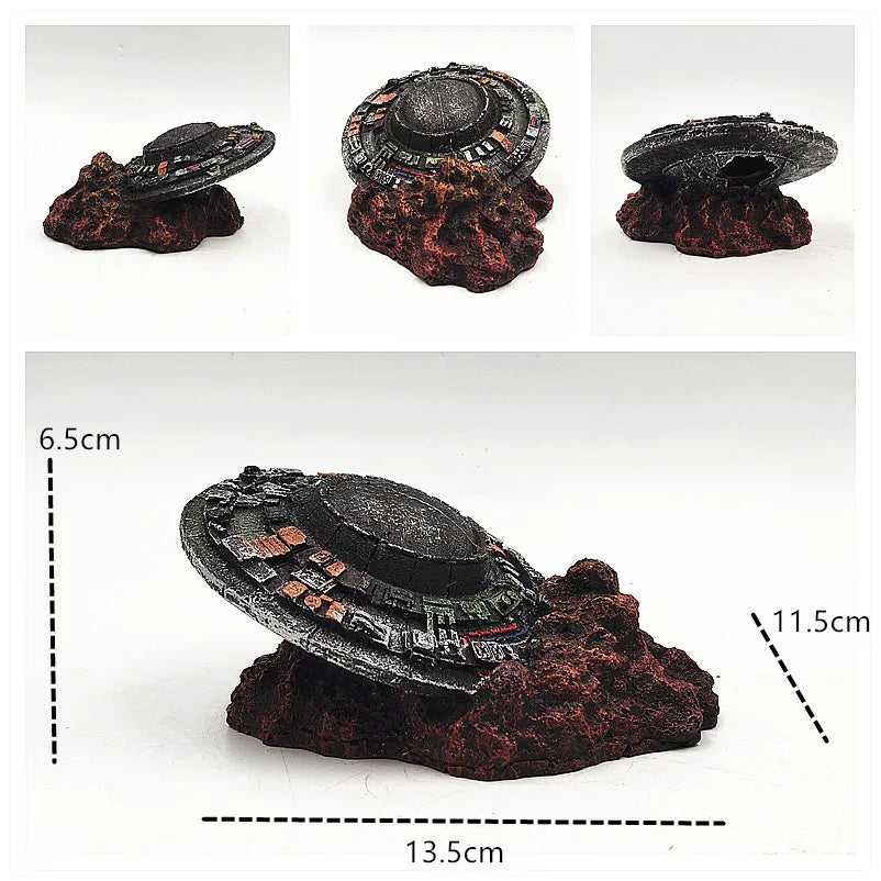 Aquarium Decor Fish Tank Resin Shipwreck Decoration Pirate Treasure Ship Fishing Net Ornament Accessories Statue For Fishes Hide