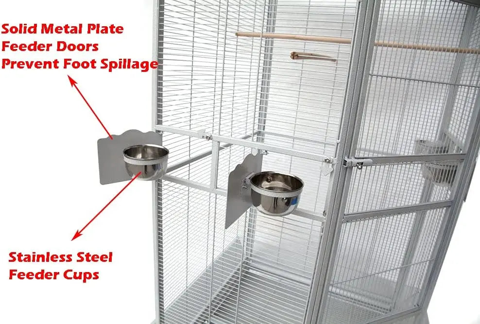 64" Extra Large Corner Flight Bird Cage for Cockatiel Parakeet Budgies Parrot with Around Metal Seed Skirts