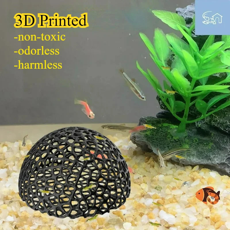 3D Printed Hiding Cave Shelter Ornaments for Small Fish Shrimp To Breed, Play and Rest, Fish Tank Accessories Aquarium Decoration