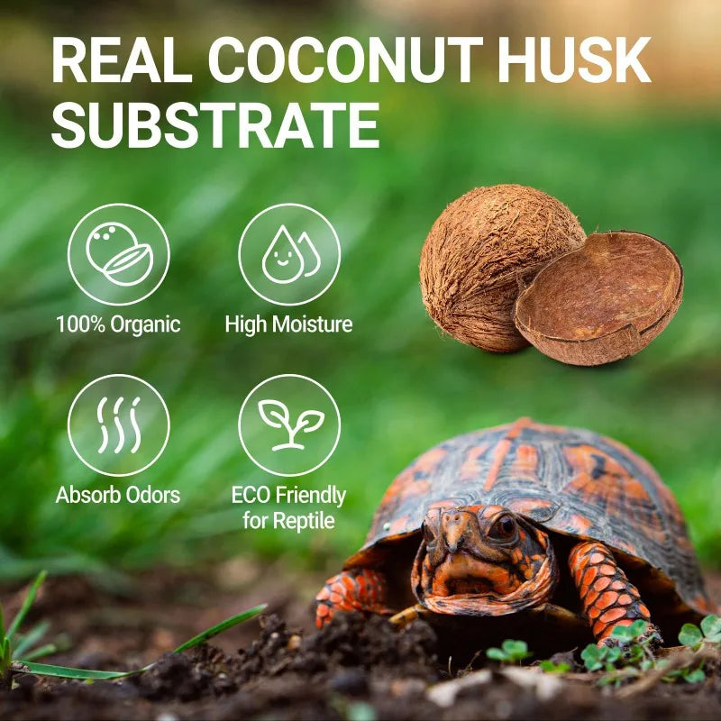 Turtle Natural Coconut Chip Reptiles Bedding Compressed Coco Husk Chips Terrarium Substrate Snake Gecko Lizard Bearded Dragon Frogs