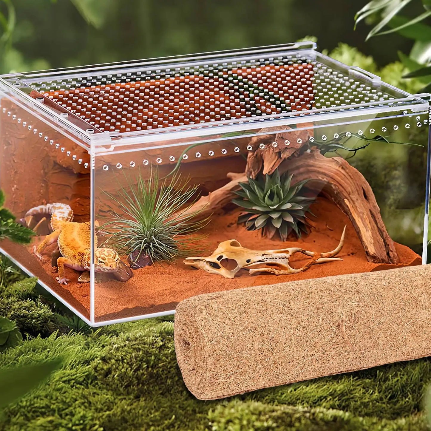 Coconut Fiber Mat Reptile Pet Carpet Tortoise Insect Carpet Mat Bedding Substrate Pad Durable Easy Clean Natural