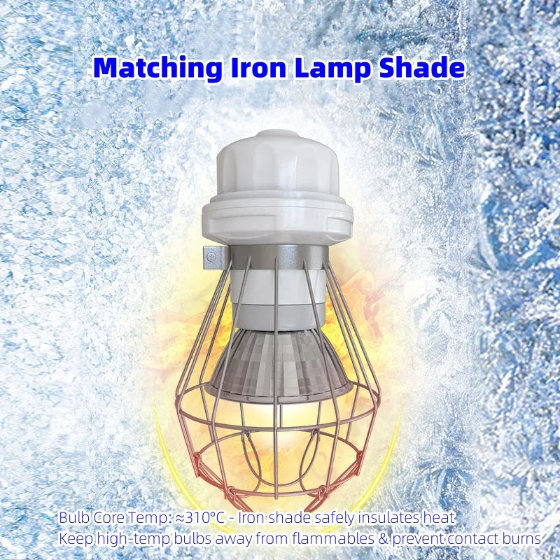 Thermostatic Brooding Heat Lamp for Chicks, Reptile & Farm Animals - Adjustable Heating Bulb