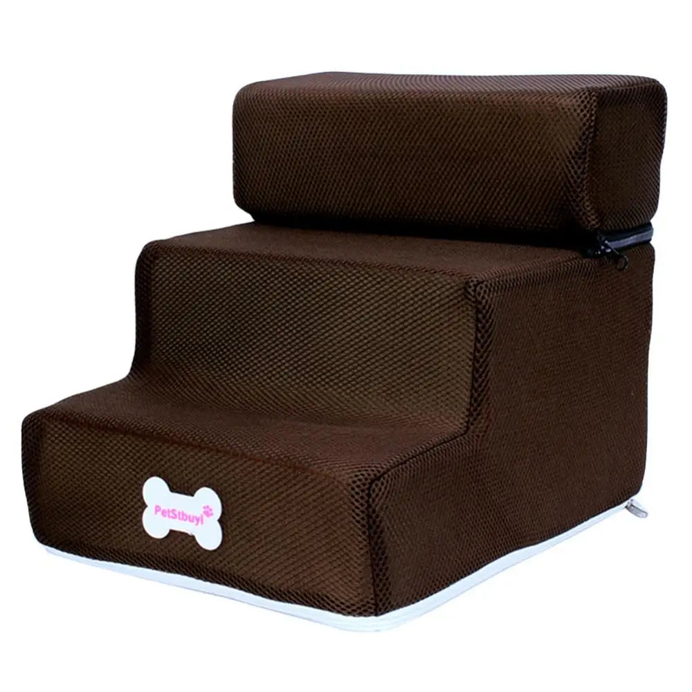 Small Dog Cats Pet 3 Steps Stairs Sofa Stairs Pet Dog Cats Ramp Climbing Stairs Removable Non-slip cover Detachable Bed Ladder Dog Bed
