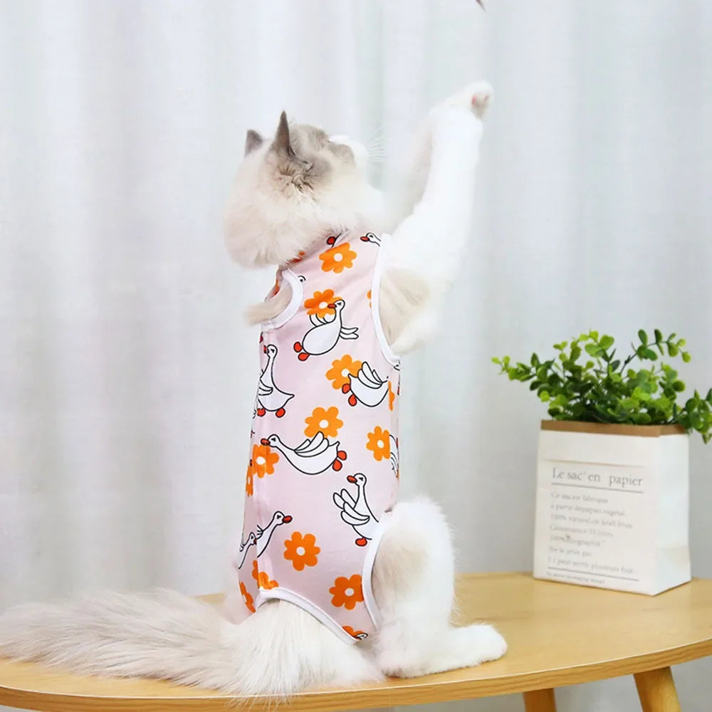 Cat Surgery Recovery Suit Female Cat Spay Recovery Suit Kitten Onesie for Cats After Surgery Anti Licking Breathable Cat Clothes