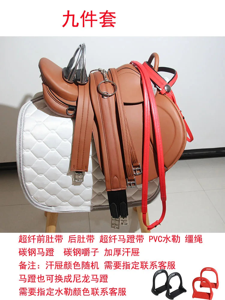Armrest Full Set Comprehensive Novice Saddle Microfiber Wear-Resistant Horse Harness Equestrian Saddle English Saddle