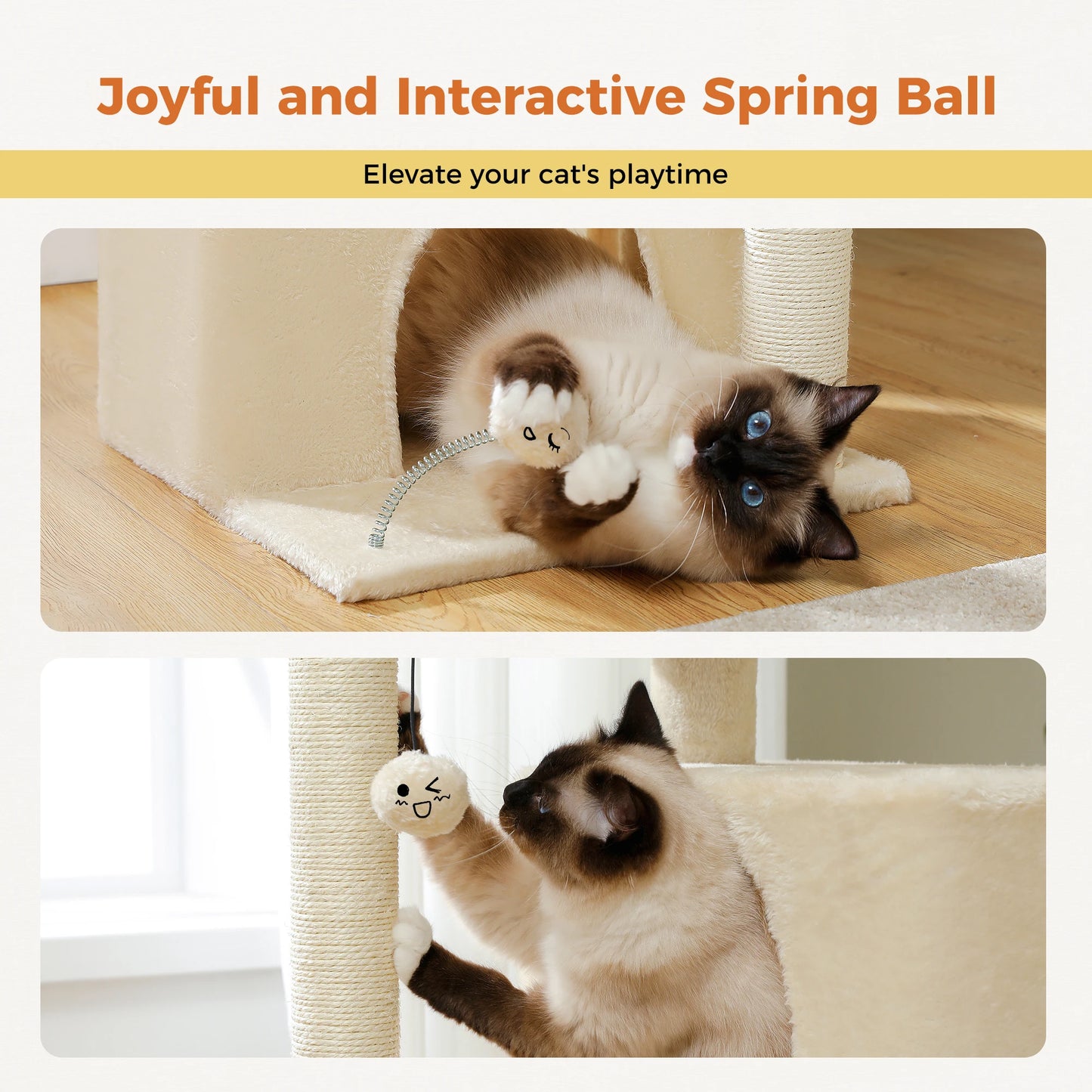 Large Cat Tree for Indoor Cats Multi-Level Cat Tower with Spacious Condos Sisal Scratching Pad Kitten House Accessories Cat Toys