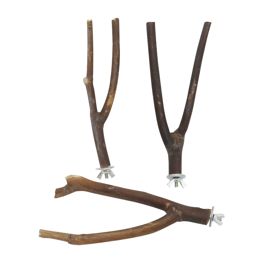 1 Pc Pet Bird Tree Fork Stand 15cm Parrot Log Branch Stand Bird Toy Hamster Small Animal Perch Bird Stand Natural Accessories