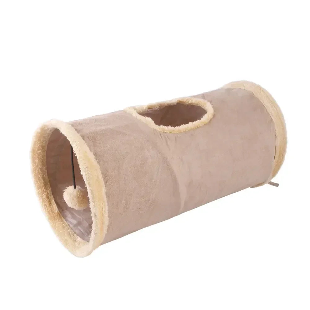 Foldable Cat Tunnel Tube Toy Collapsible Suede Fabric Play Tent Indoor cats Indoor Training Interactive Toy Pet Supplies