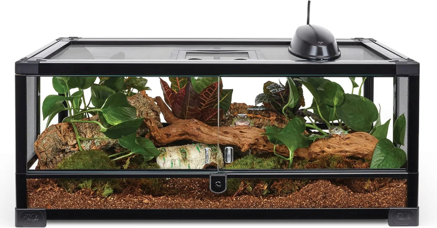 QuickBuild Terrarium Sleek Glass Reptile Habitat Easy Setup Suitable for all Types of Reptile Pets Whether Amphibians Reptilians