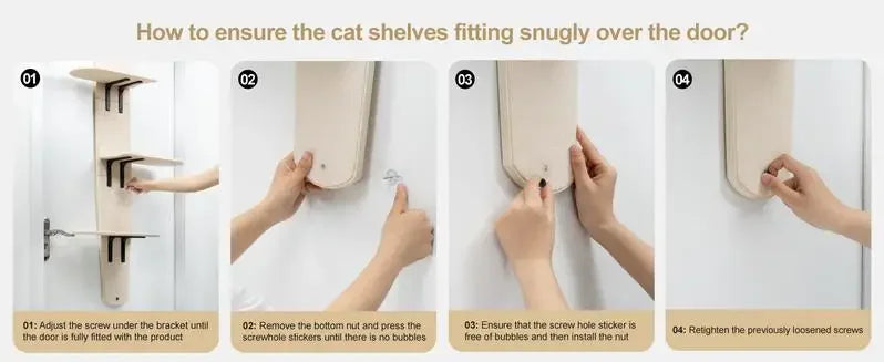 58 4-Levels Door Mounted Hanging Cat Climber Vertical Cat Tree Tower with Carpeted Plank for Indoor Cats