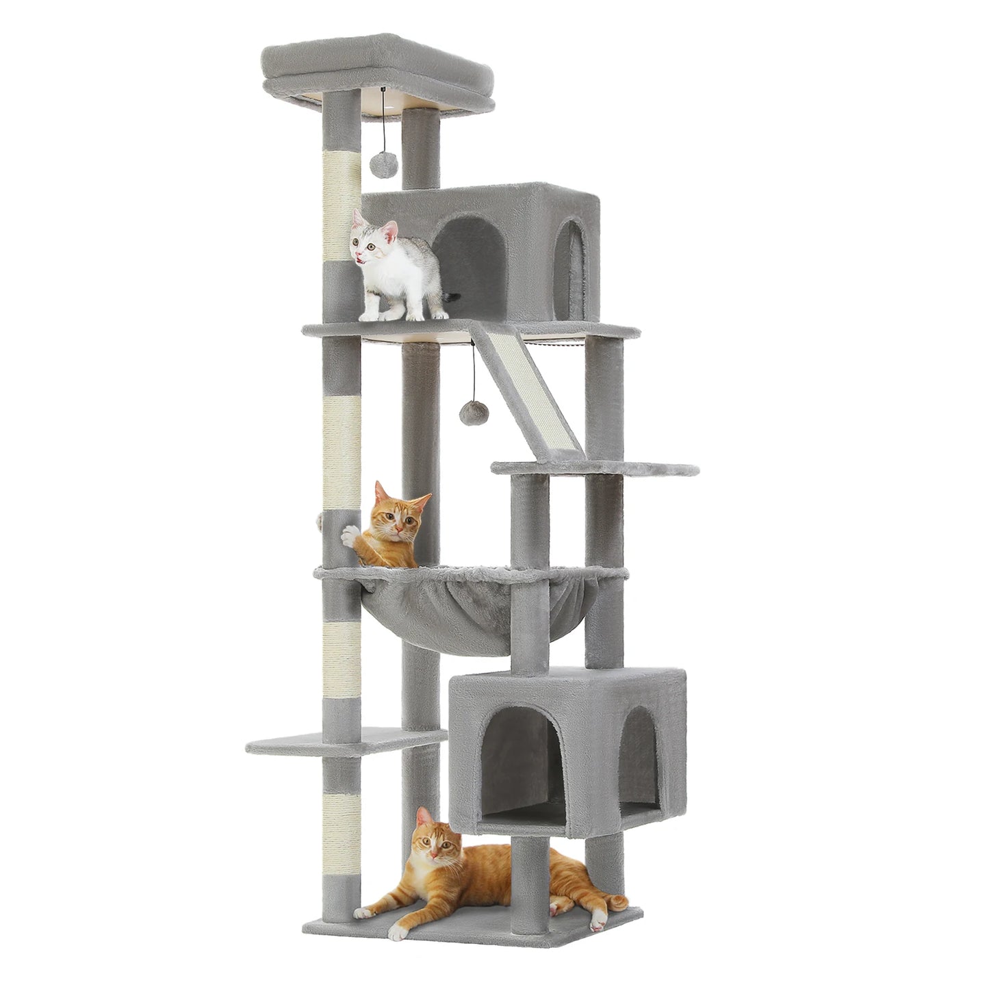Large Cat Tree Tower Home Furniture Cat Tower Pets Hammock Sisal Cat Scratching Post Climbing Frame Spacious Perch