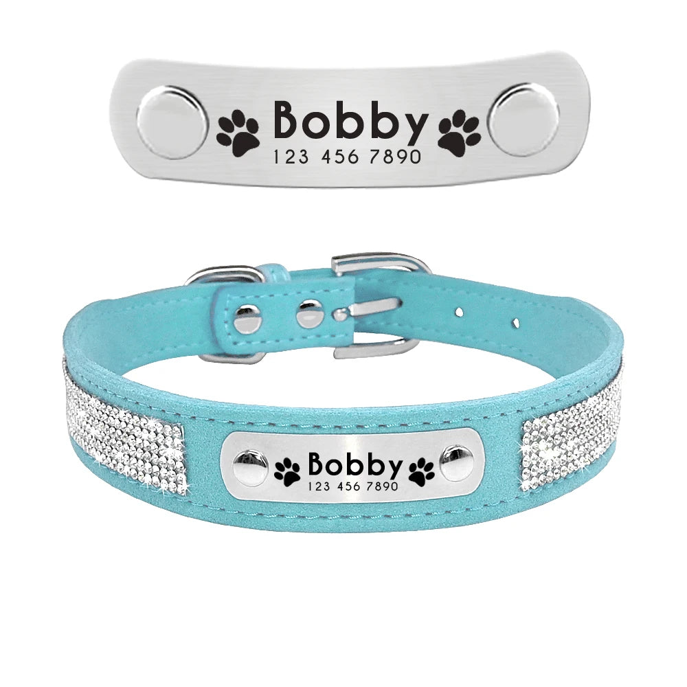 Leather Cat Collar Personalized Cat Collar For Puppy Small Dogs Pet Kitten Nameplate Collar Free Engraving Adjustable