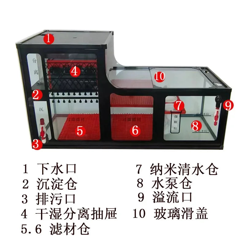 Fish tank bottom filter filter box sedimentation bin bottom tank filter large and medium sized