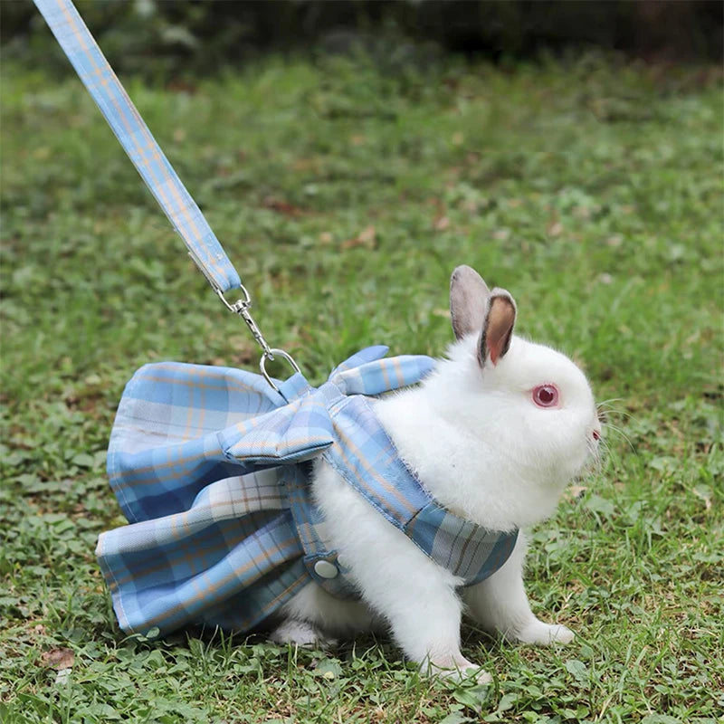 Rabbit Traction Rope Adult Lop-eared Bunny Outing Tools Bunny Walking Accessories College Style Photo Clothes Small Pet Supplies