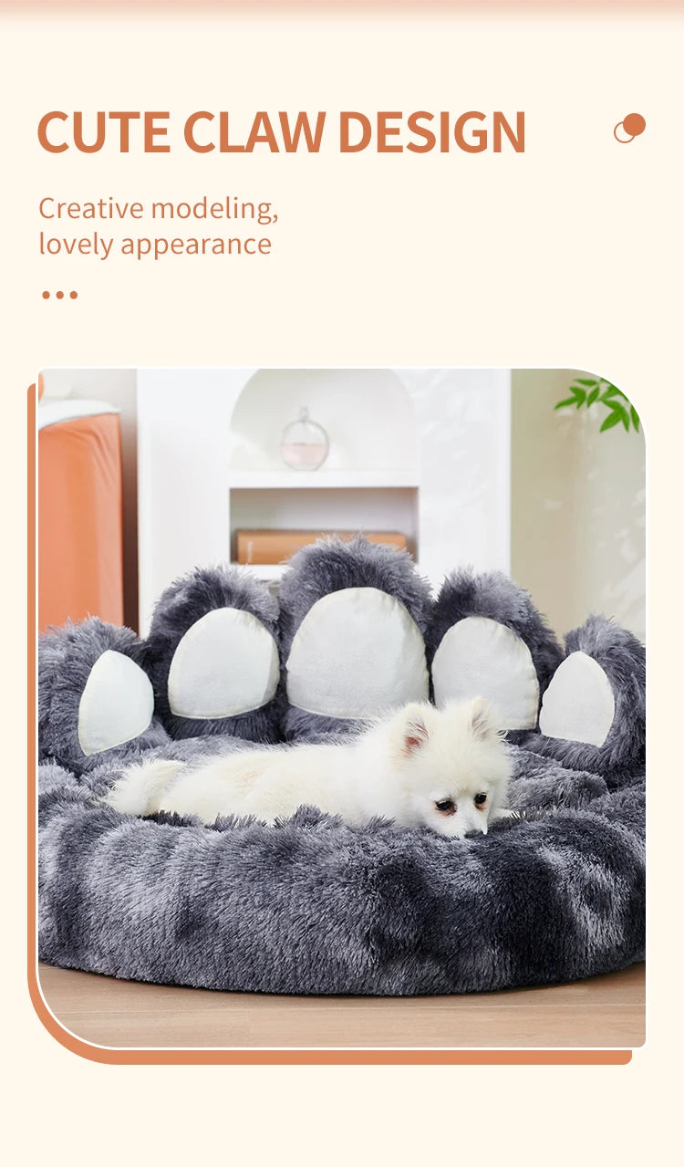 Cozy Comfy Pet Dog Bed Paw Shape Warm Dog Bed Cushion for Your Furry Friend Fluffy Dog Bed Cat Mat Deep Sleeping Warm