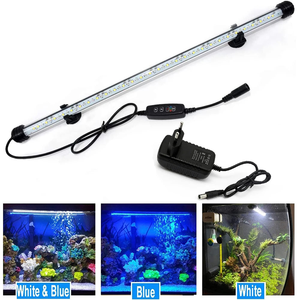 18-48CM Dimmable Fish Tank Light Timer LED Aquarium Light Waterproof LED Light bar Stick Underwater Fish Lamp Aquariums Decor