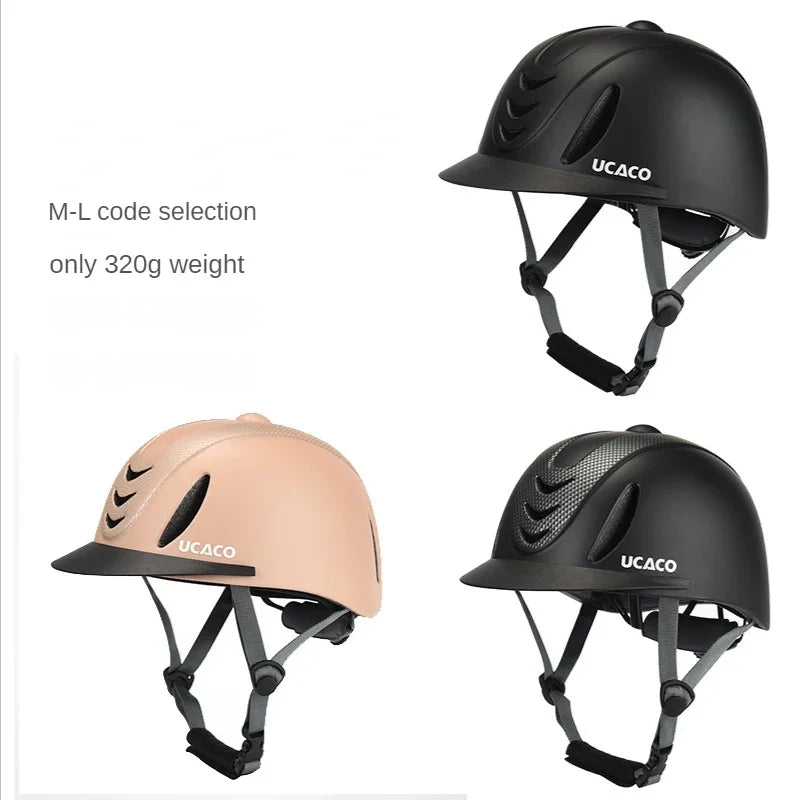 50-61cm Ultra Light Adults Children's Equestrian Helmet Adjustable Riding Helmet Knight Hat Removable Brim Horse Equipment