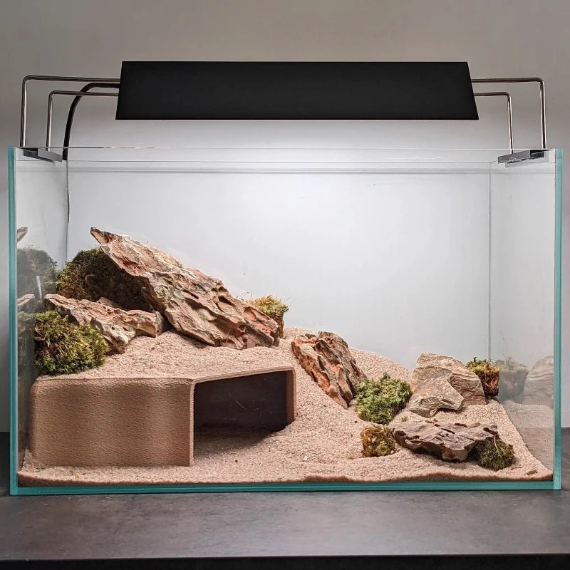 3D Printed Underground Cave Hideouts Shelter for Lizards, Turtles, Spiders, Reptiles Habitat Terrarium Landscaping Decoration