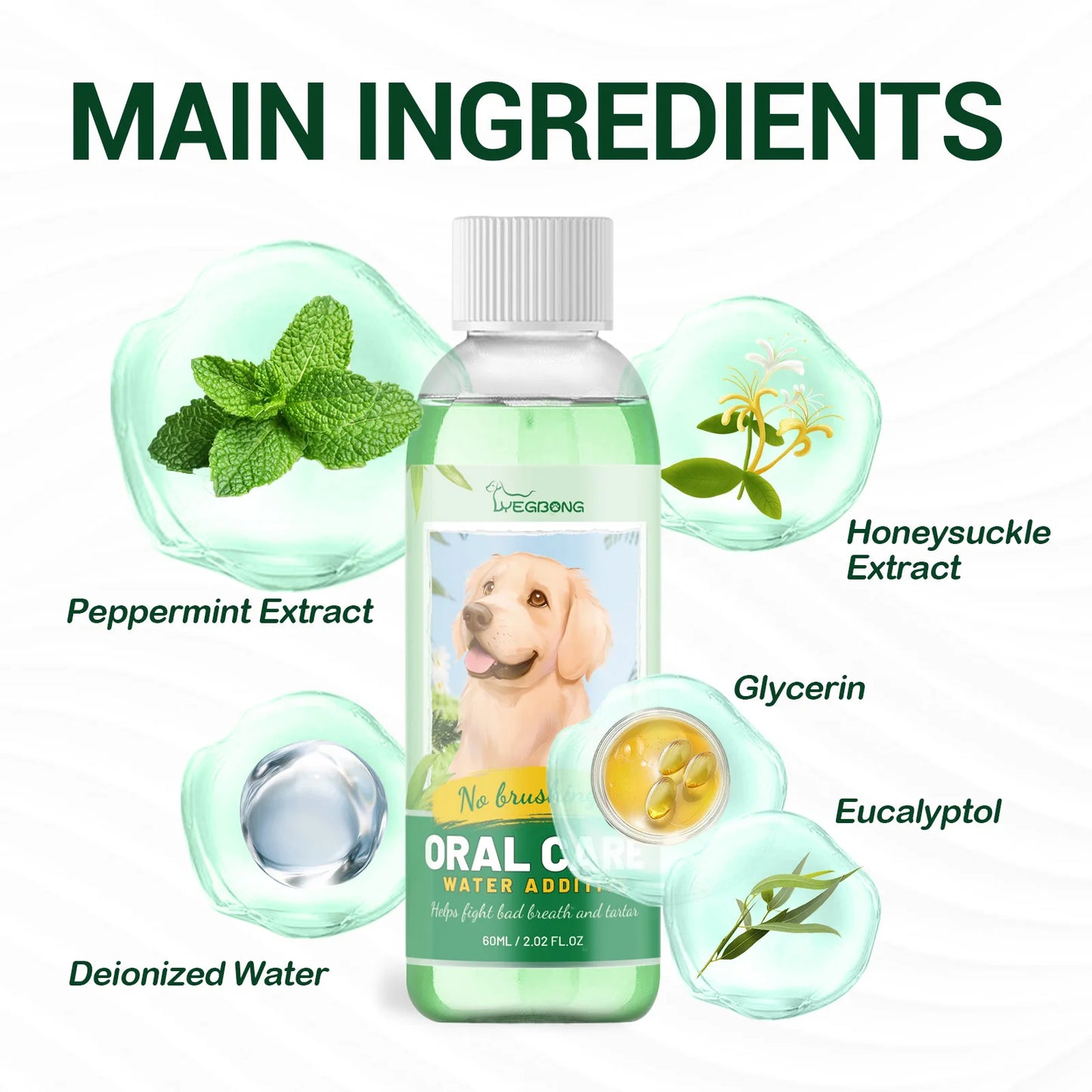Pet Fresh Breath Cleanser Teeth Water Dog Cat Tooth Stains Mouth Cleaning Ear Canal Odor Cleaning Earwax