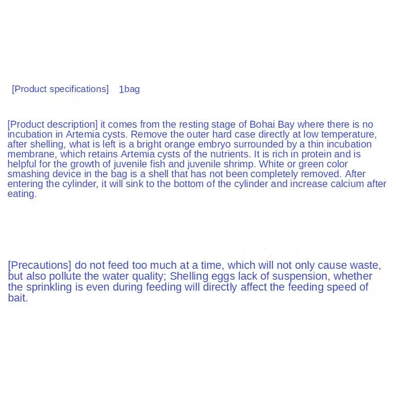 Aquarium Harvesting Shrimp Eggs Free of Feeding Baby Fish Tropical Fish Birth Bait Feed Betta Fish Food