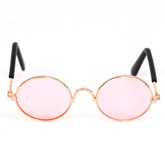 Cute Vintage Round Cat Sunglasses Pet Photos Props Reflection Eyewear Glasses for Cats Small Dog Pet Dog Cat Accessories