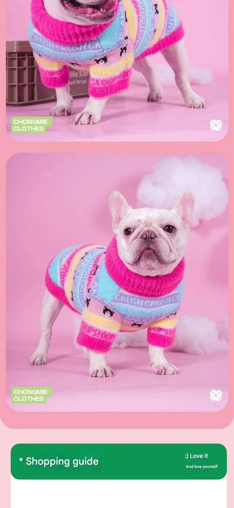 Fall/Winter New Bulldog Clothes Bull Terrier Pug Sweater dog winter clothes