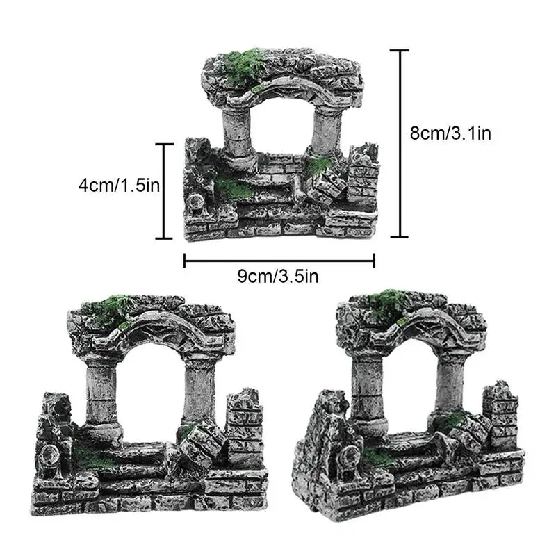 Fish Tank Vintage Roman Colum Pillar Ruins