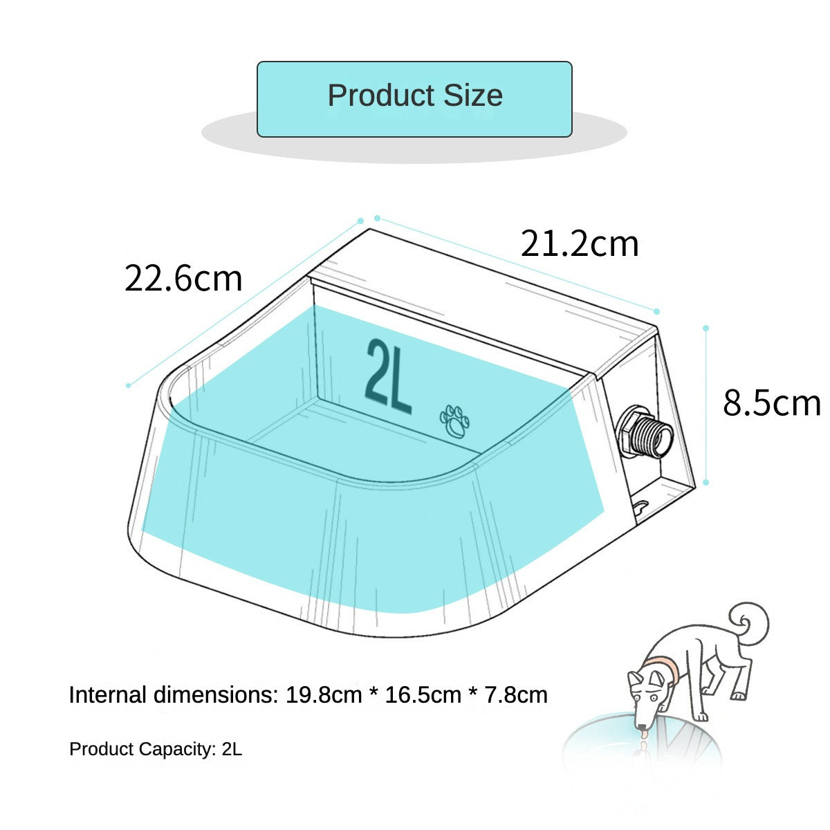 Heated Automatic Water Bowl for Dogs, Heated Dog Automatic Filling Outdoor Bowl, Heated Auto Waterer for Dog, Cats, Chicken, Animals